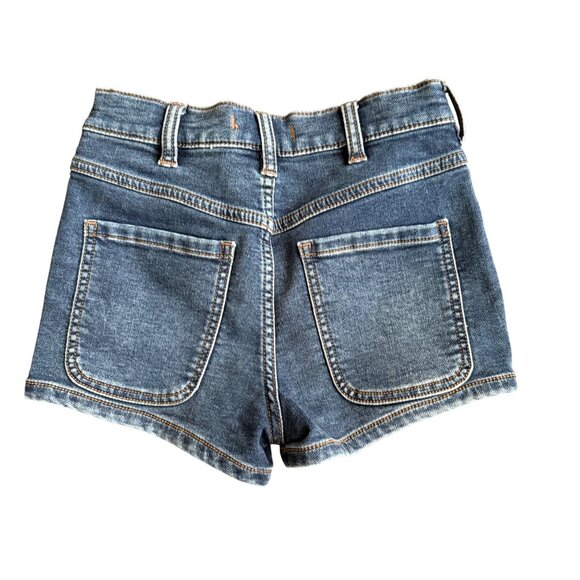Free People Womens High-Rise Denim Shorts Size 24 Medium Wash With Front & Back - Picture 2 of 3